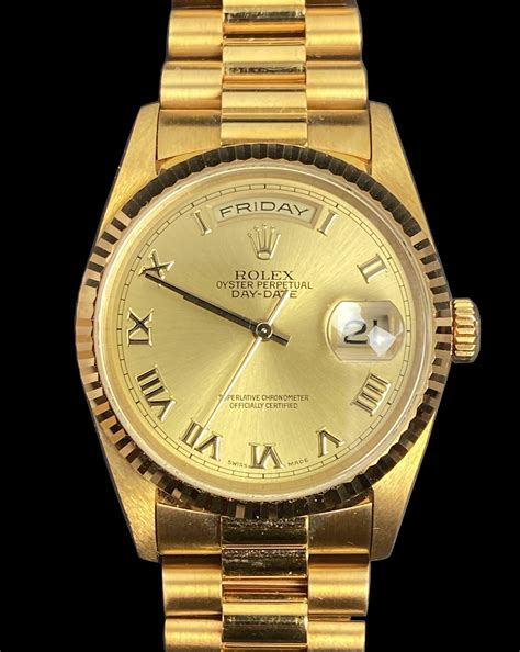 rolex day date 18k gold price|vintage rolex 18k gold day.